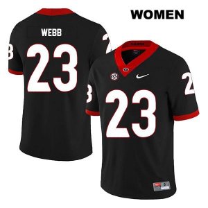 Women's Georgia Bulldogs NCAA #23 Mark Webb Nike Stitched Black Legend Authentic College Football Jersey UFH8054TH